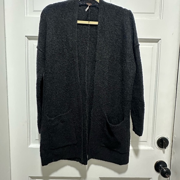 Free People Women's Black Open Phantom Cardigan Sweater EUC Size Small - Picture 3 of 6